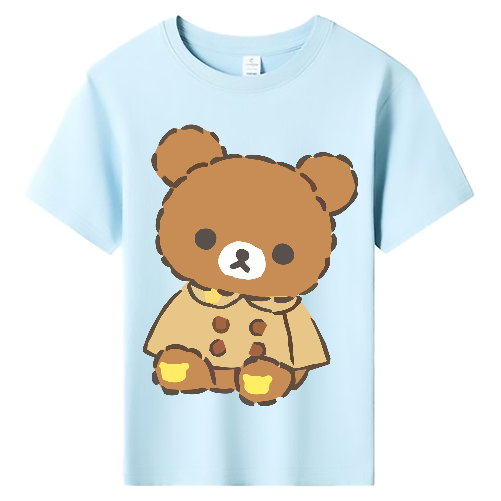 （画像用） リラックマ リラックマ キイロイトリ Rilakkuma Korilakkuma Kiiroitori 綿100％キッズTシャツ（フロントプリント）